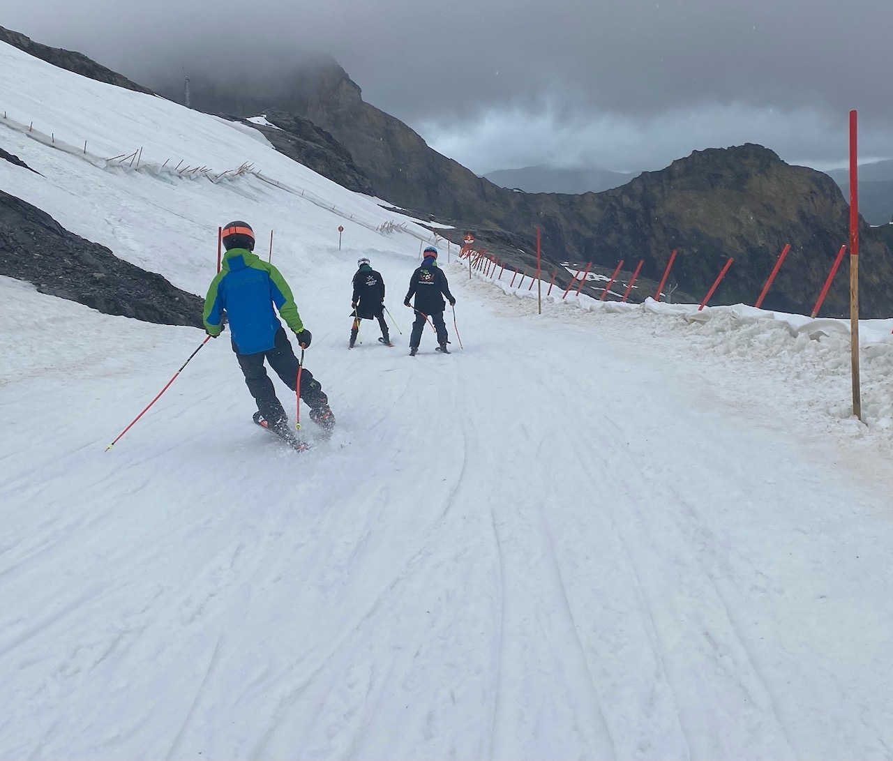 Skiing in September in the Alps
